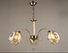 Люстра потолочная трехрожковая на цепочке Мелодия Света Е27 220В Медь картинка 